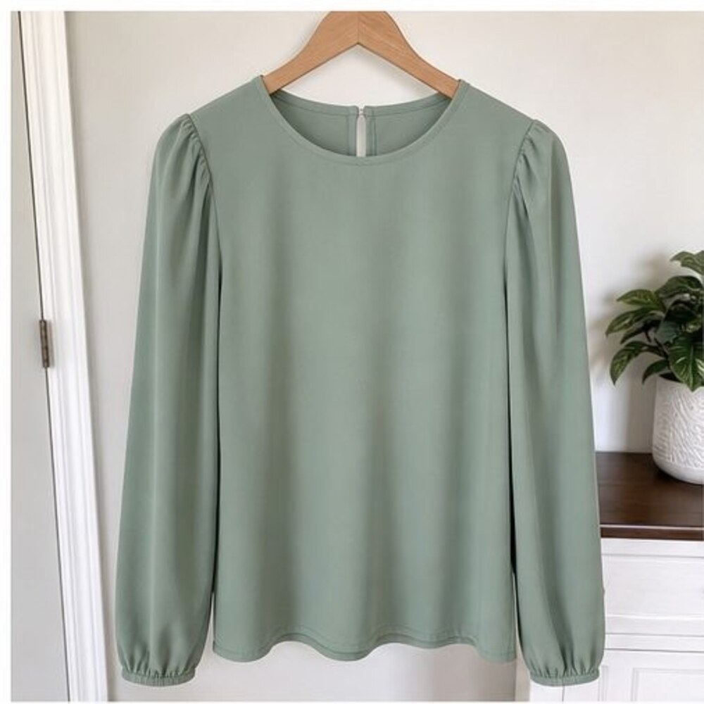 Sage Puff Sleeve Top